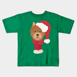 Christmas Norwich Terrier Dog Face Kids T-Shirt